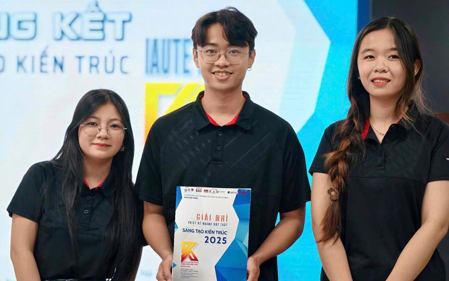 Sinh viên ngành Kiến trúc Đại học Thủ Dầu Một giành giải Nhì cuộc thi Sáng tạo kiến trúc – IAUTE 2025
