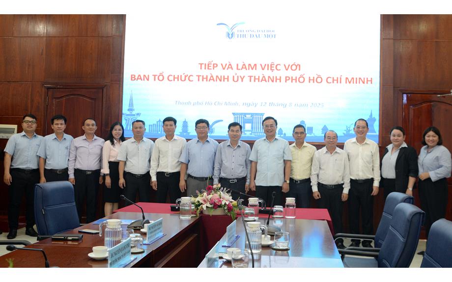 Đoàn công tác Ban Tổ chức Thành ủy TP.HCM thăm và làm việc với trường Đại học Thủ Dầu Một