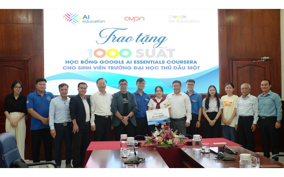 Google Education Việt Nam trao 1000 suất học bổng Google AI Essentials dành cho sinh viên trường Đại học Thủ Dầu Một