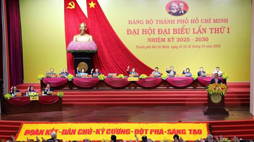 Khai mạc Đại hội Đại biểu Đảng bộ TP HCM lần thứ I, nhiệm kỳ 2025- 2030