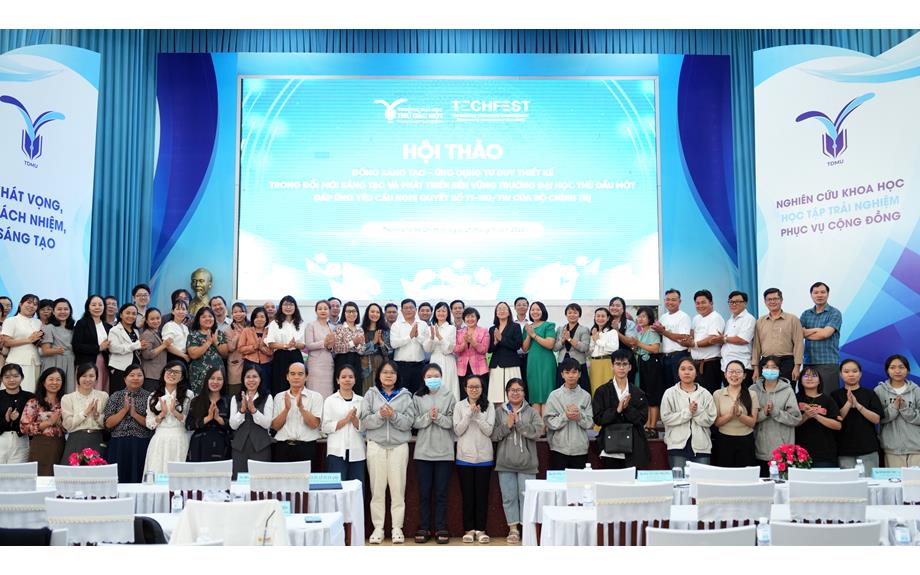 Hội thảo “Đồng Sáng tạo - Ứng dụng tư duy thiết kế trong đổi mới sáng tạo và phát triển bền vững Trường Đại học Thủ Dầu Một đáp ứng yêu cầu Nghị quyết 71-NQ/TW của Bộ Chính trị