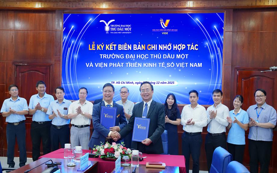 Trường Đại học Thủ Dầu Một tăng cường hợp tác nghiên cứu, đào tạo trong lĩnh vực kinh tế số