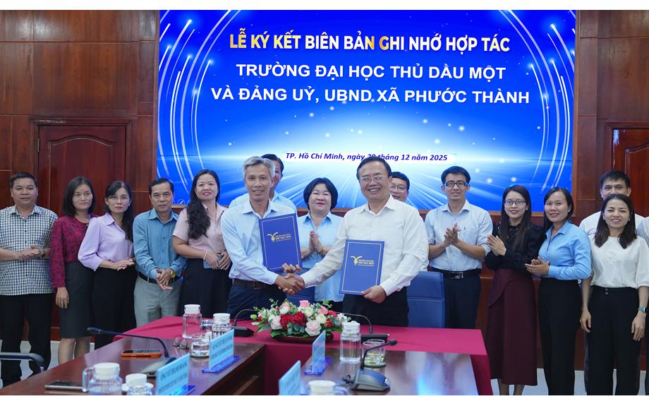 Trường Đại học Thủ Dầu Một ký kết hợp tác với xã Phước Thành, đồng hành phát triển kinh tế – xã hội bền vững