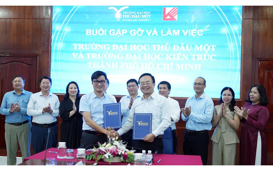 Trường Đại học Thủ Dầu Một và Trường Đại học Kiến trúc Thành phố Hồ Chí Minh thiết lập hợp tác chiến lược trong đào tạo và nghiên cứu kiến trúc – xây dựng