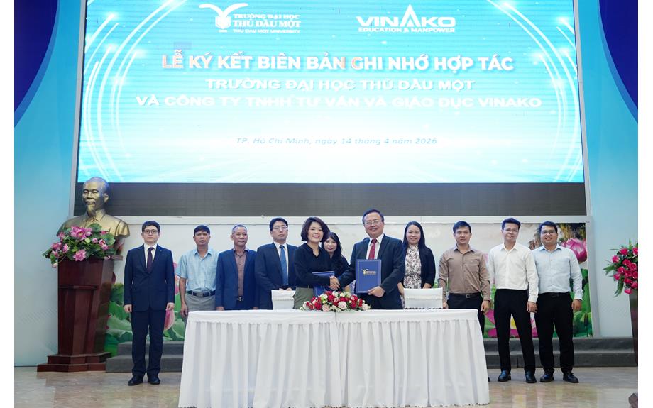 Trường Đại học Thủ Dầu Một ký kết hợp tác với Vinako Edu, mở rộng cơ hội học tập – việc làm tại Hàn Quốc