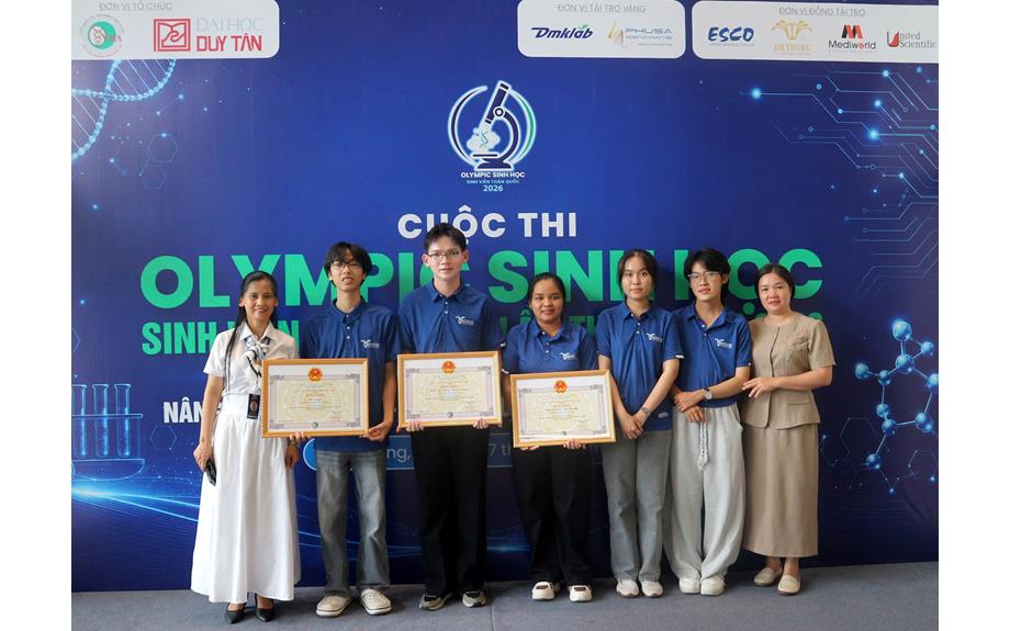 Sinh viên Trường Đại học Thủ Dầu Một đạt 02 giải Khuyến khích tại Olympic Sinh học sinh viên toàn quốc lần thứ VI