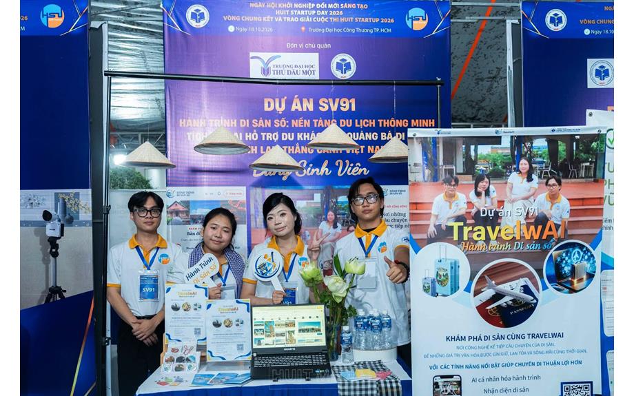 Dự án TravelwAI của sinh viên TDMU đạt giải Khuyến khích tại HUIT Startup lần thứ VII năm 2026