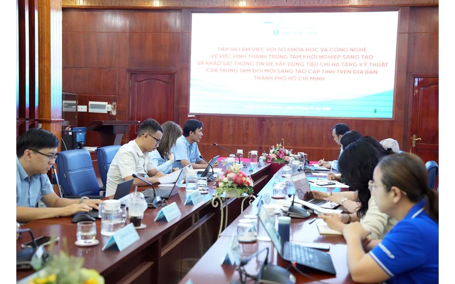 Trường Đại học Thủ Dầu Một làm việc với Sở Khoa học và Công nghệ TP.HCM về khảo sát, thúc đẩy phát triển hạ tầng đổi mới sáng tạo và khởi nghiệp