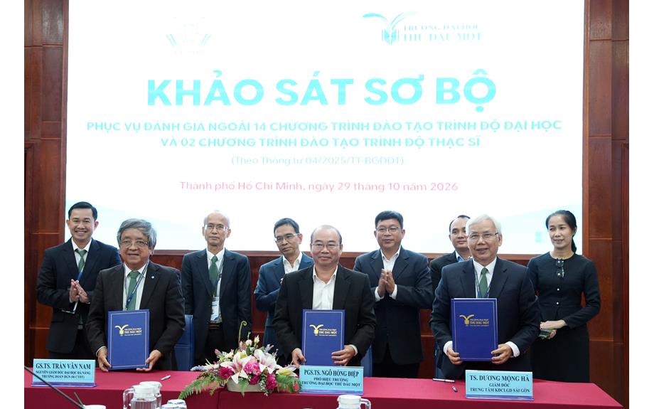 Trường Đại học Thủ Dầu Một khảo sát sơ bộ phục vụ đánh giá ngoài 16 chương trình đào tạo