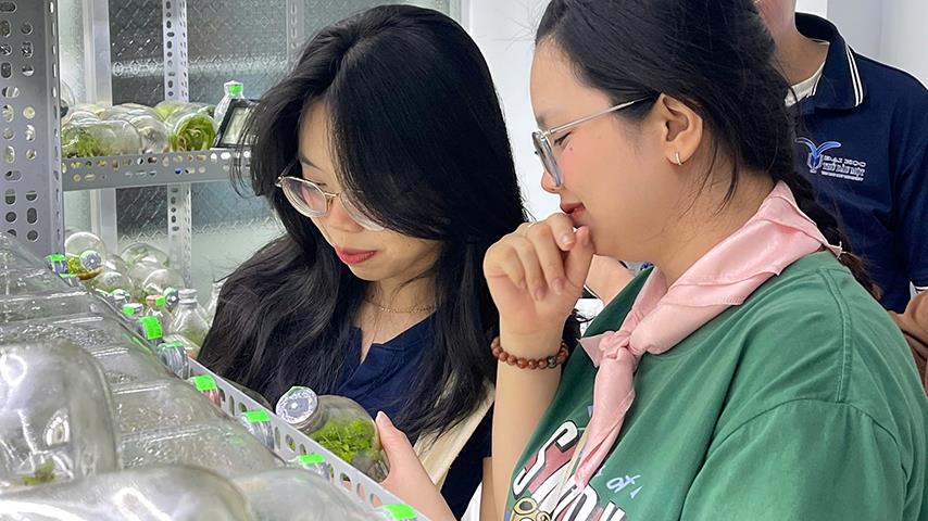 Sinh viên ngành Công nghệ sinh học và Nông nghiệp chất lượng cao tham quan Trung tâm Ươm tạo Doanh nghiệp Nông nghiệp Công nghệ cao
