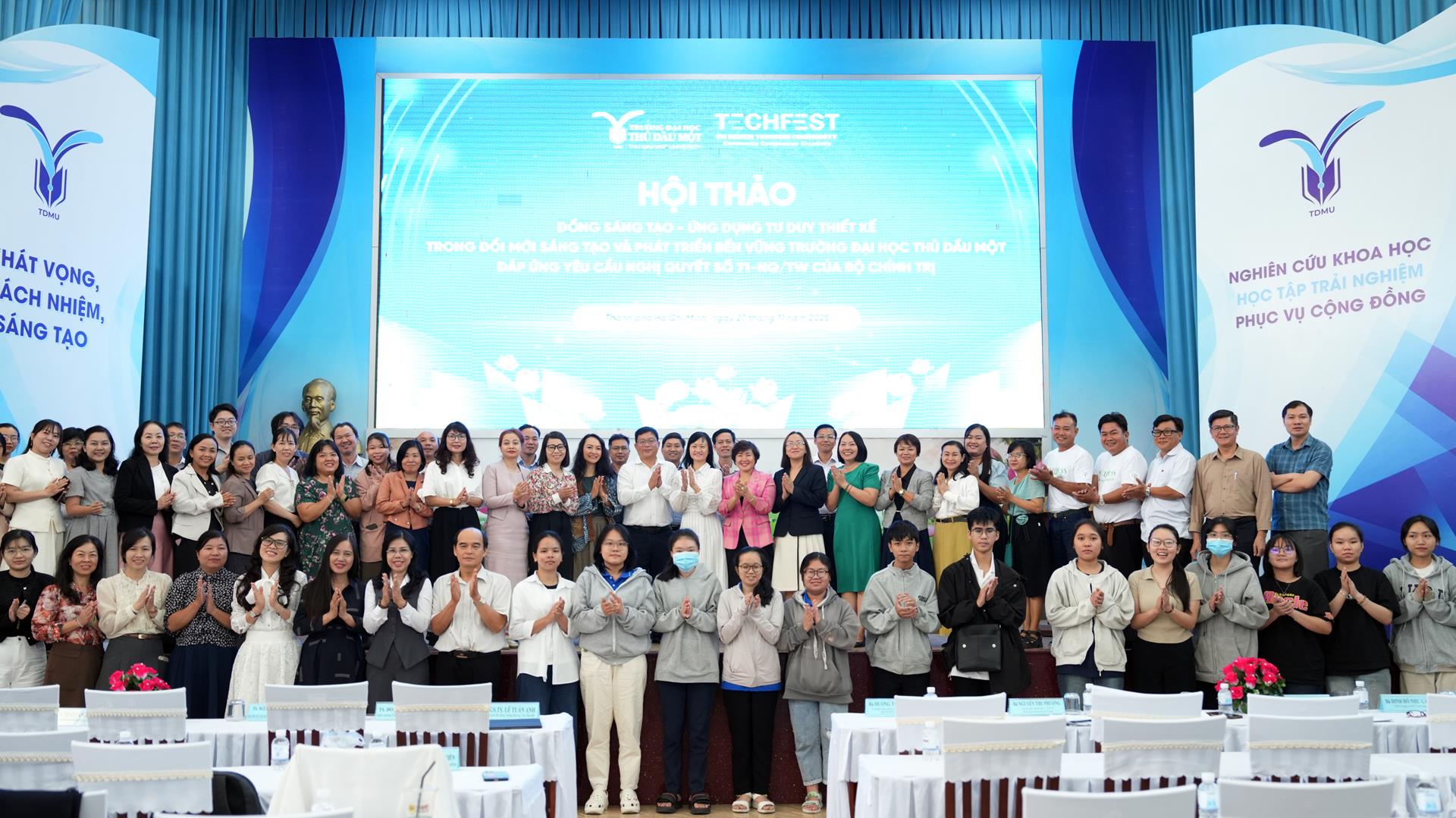 Hội thảo “Đồng Sáng tạo - Ứng dụng tư duy thiết kế trong đổi mới sáng tạo và phát triển bền vững Trường Đại học Thủ Dầu Một đáp ứng yêu cầu Nghị quyết 71-NQ/TW của Bộ Chính trị"