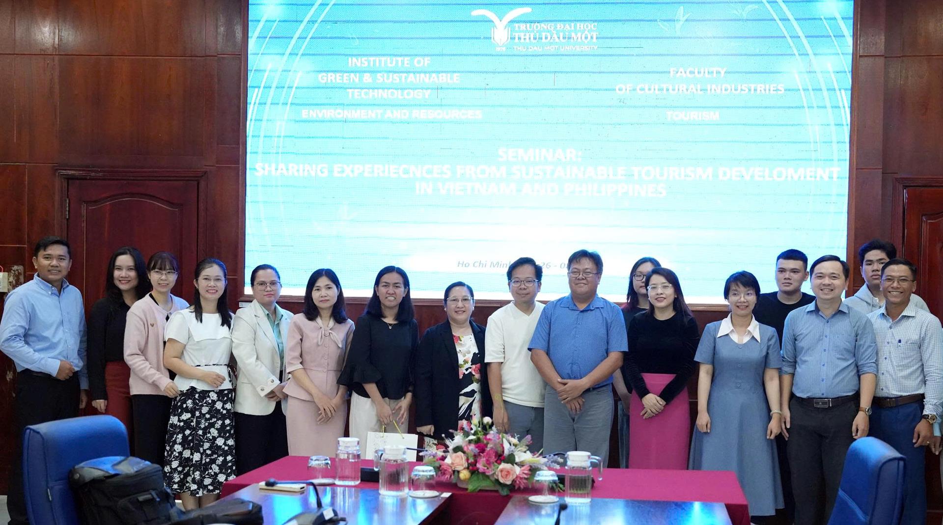 Trao đổi học thuật về phát triển du lịch bền vững giữa Trường Đại học Thủ Dầu Một và Đại học Philippine Los Banos 